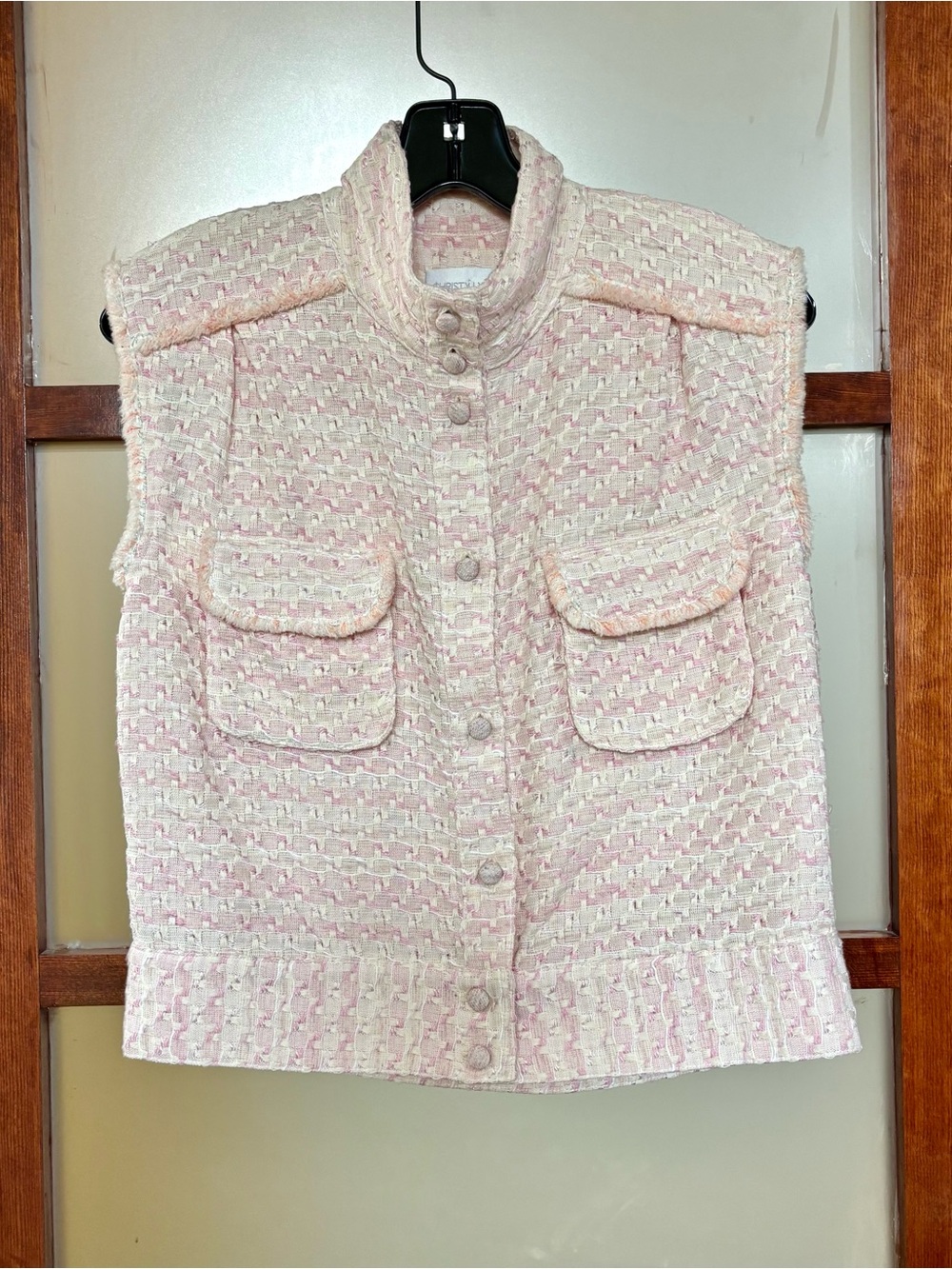 Christy Lynn Pink Tweed Vest